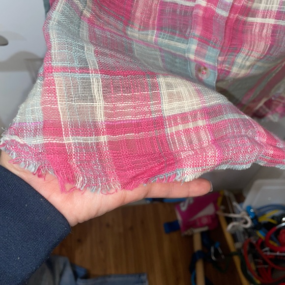 Pink Button Down Plaid Shirt - Picture 11 of 11